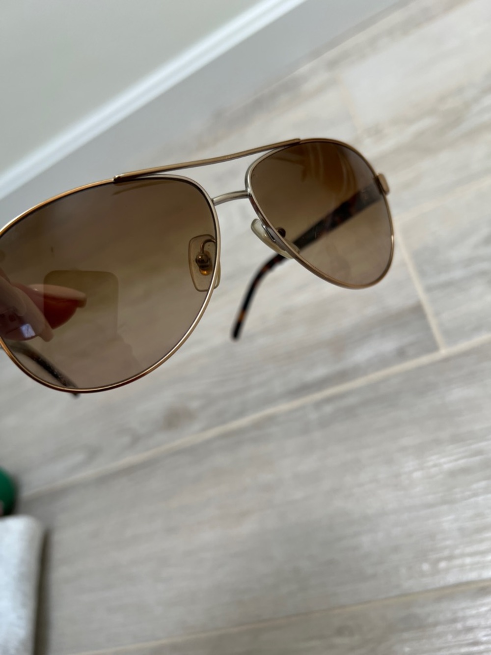 Ralph Lauren Gold Frame Brown Lens Aviator Sunglasses - Picture 6 of 10